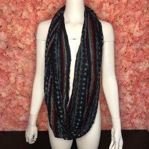 Black and Colorful Infinity Scarf